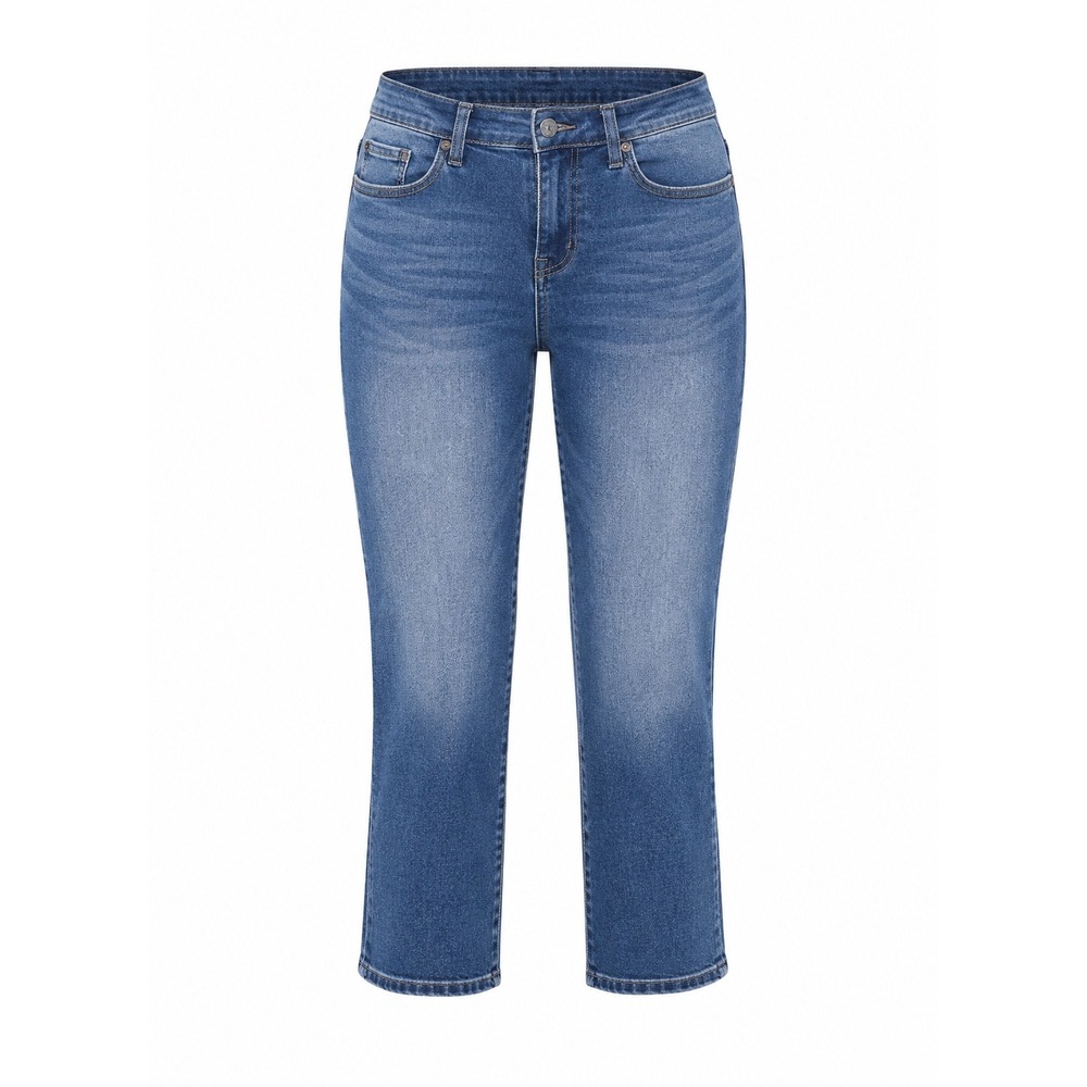 Silver‎ Jeans Elyse Capri Medium Wash Blue Denim Jeans womens 27 cropped ankle